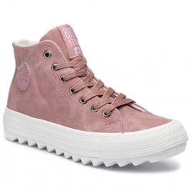 Baskets Big Star féminines High Isulated Pink EE274113 rose