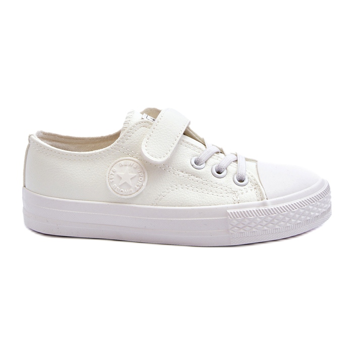 News Baskets enfant en cuir avec velcro, blanc blanche News Baskets enfant en cuir avec velcro, blanc blanche