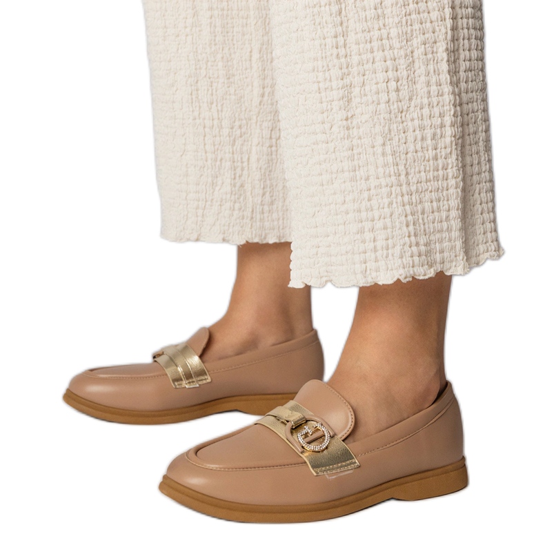 Muisseaux crémeux Eco-Pleather avec zircons