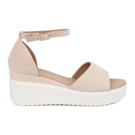 Seastar Sandales féminines légères sur un coin blanc beige