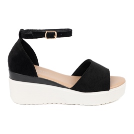 Seastar Sandales des femmes noires sur un coin blanc