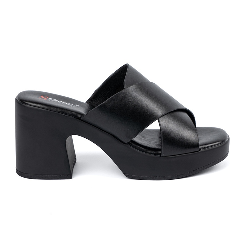 Seastar Mules noires à talons hauts le noir