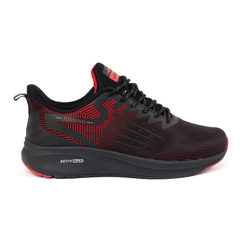 Chaussures de course noires et rouges pour courir le noir
