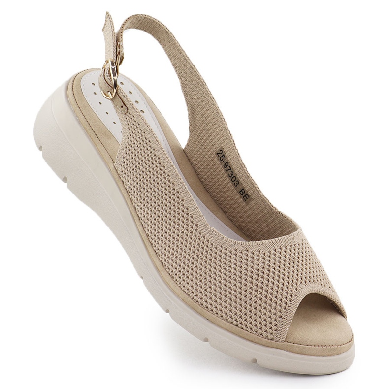Sandales féminines pour coins textile beige Vinceza 97303 Sandales féminines pour coins textile beige Vinceza 97303