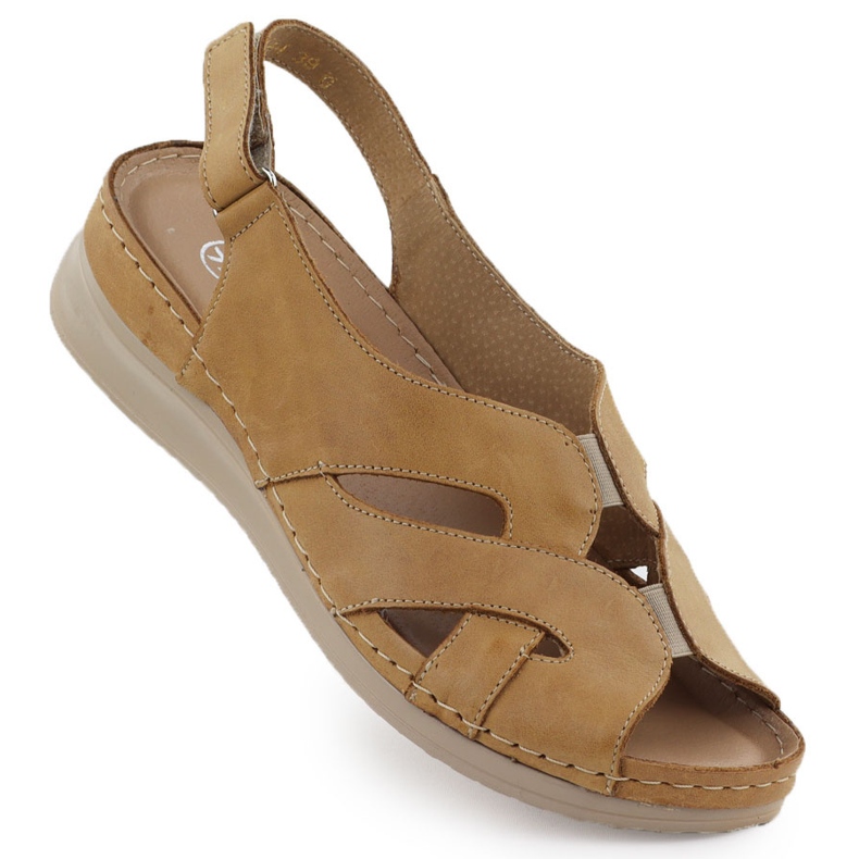 Helios Sandales pour femmes en cuir sur des quartiers Hélios brun clair 144