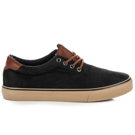 L&H Baskets en daim le noir