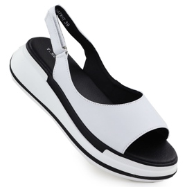 Sandales en cuir pour femmes pour coins blancs T.Sokolski L25-247