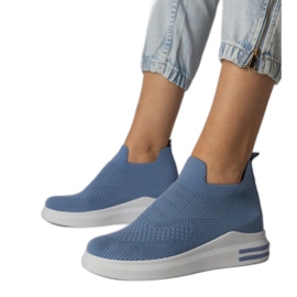 Baskets à chaussettes bleues