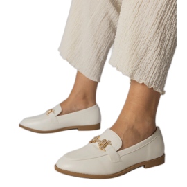 Mocassins blancs ornés de zircons blanche