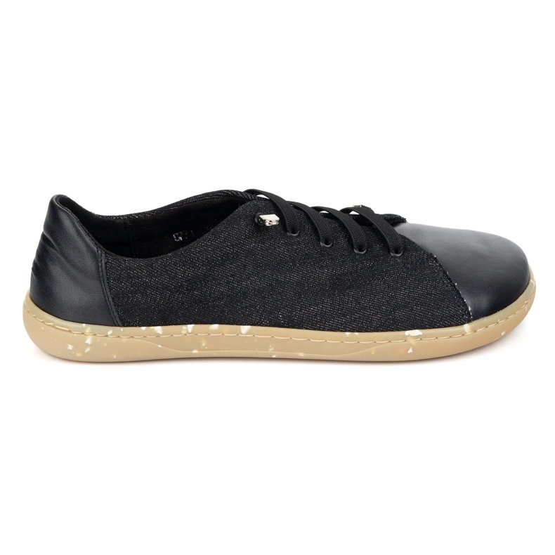 WASAK Chaussures aux pieds nus pour femmes en cuir minimaliste 0771W Jean noir le noir