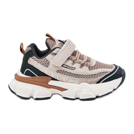 Sneakers Sports Sports Chaussures pour Velcro beige