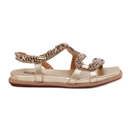 ARTIKER Sandales féminines avec décoration eco cuir tuyau artker 56c1362 or doré