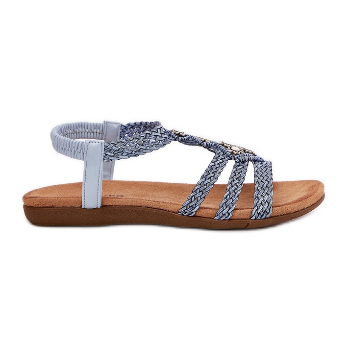 Sandales plates pour femmes avec artiker tressé 56C1325 BLAIS BLAIS bleu Sandales plates pour femmes avec artiker tressé 56C1325 BLAIS BLAIS bleu