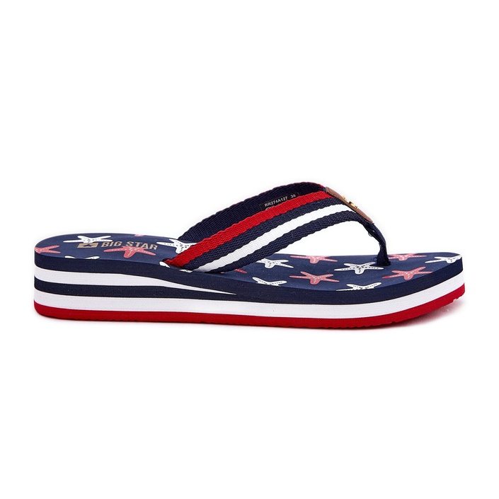 Flip pour femmes -flops sur les coins Big Star RR274A127 Bleu marine