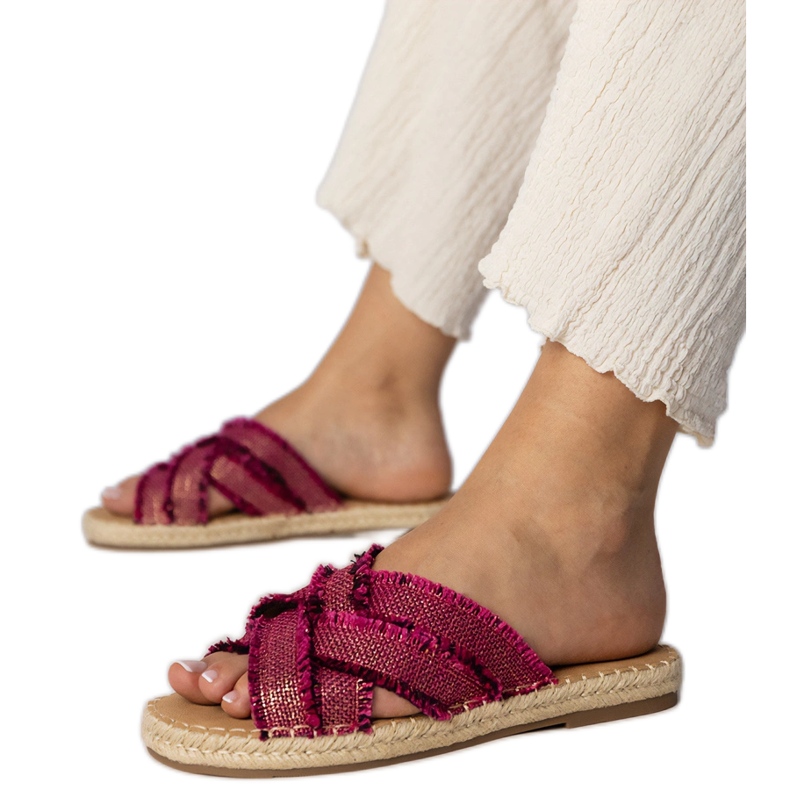 Slippers d'espadrilles féminines roses