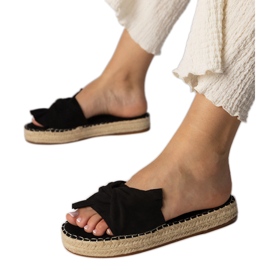 Espadrilles noires avec un arc le noir
