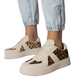 Baskets pour femmes beige-pantant