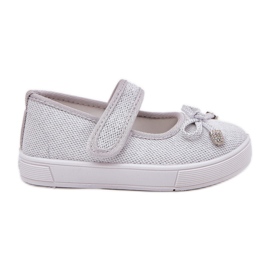 Ballerines pour enfants avec un arc en argent