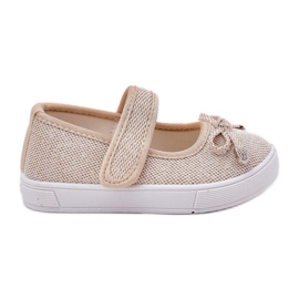 Ballerines pour enfants avec un arc d'or doré
