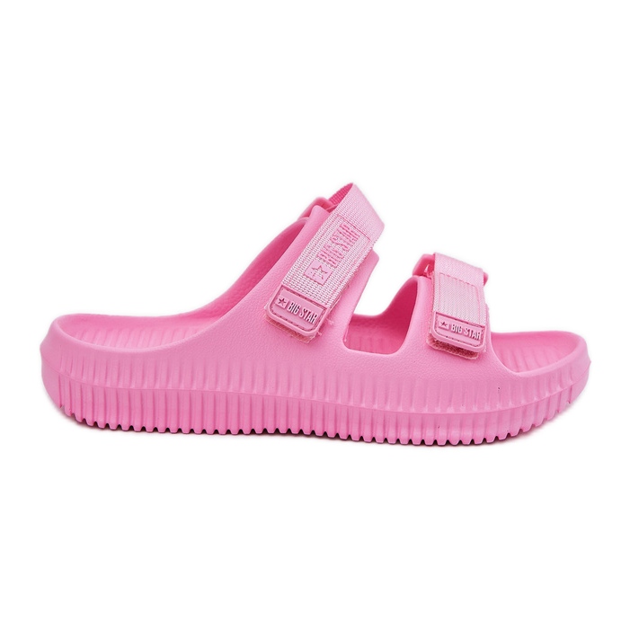 Les tongs de mousse pour femmes avec Big Star RR274A528 Pink Velcro rose