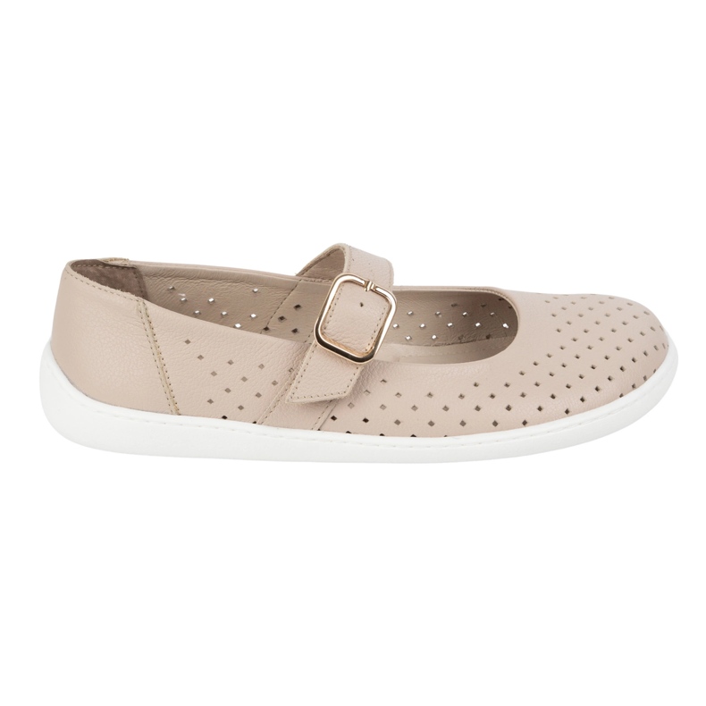 Barefoot Women's Ballerinas Olivier 1770pol en cuir avec boucle beige