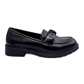 S.Barski Mocassins en cuir à thèmes noirs avec décoration S. Barski HY335 le noir