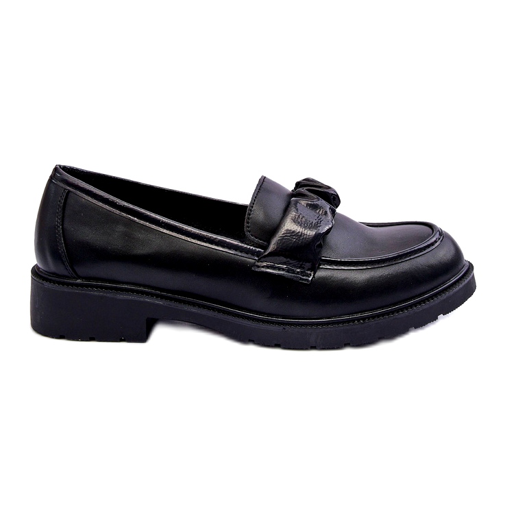 S.Barski Mocassins en cuir à thèmes noirs avec décoration S. Barski HY335 le noir