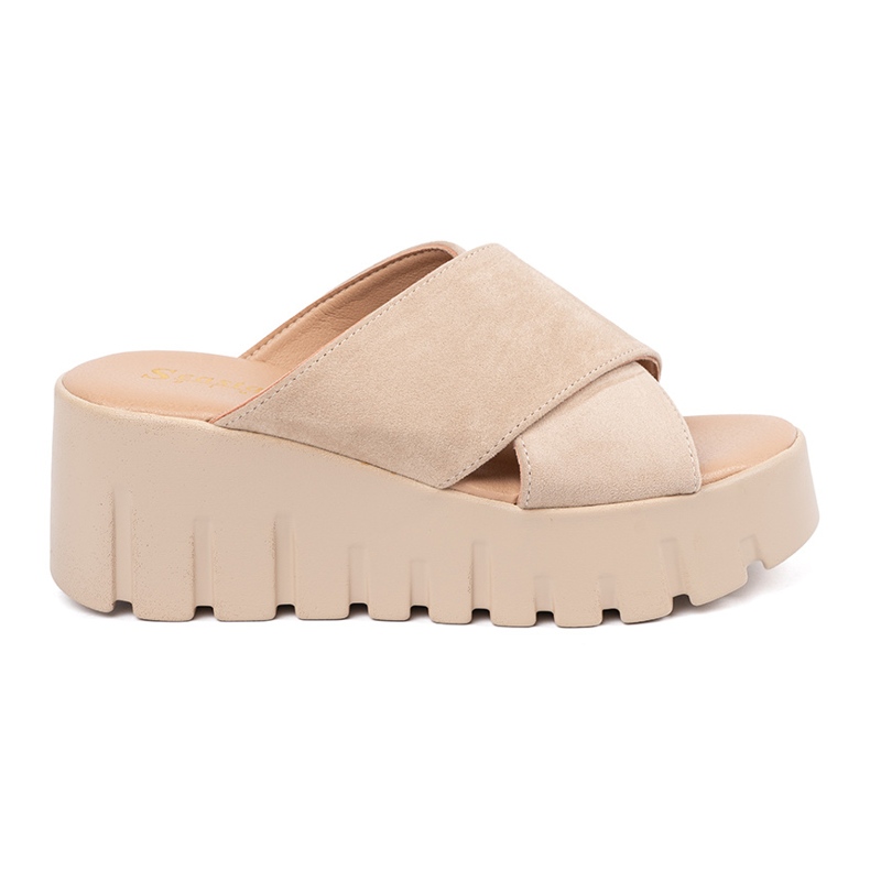 Seastar Sandales compensées femme en daim beige
