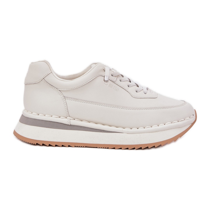Sneakers en cuir féminin sur la plate-forme blanche Big Star RR274A333