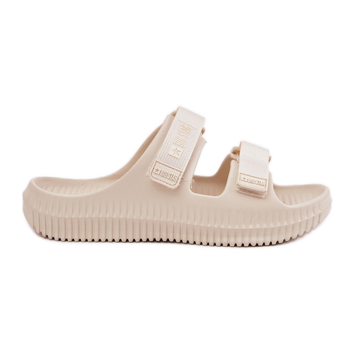 Slippers de mousse féminine avec Big Star RR274A529 Velcro Beige