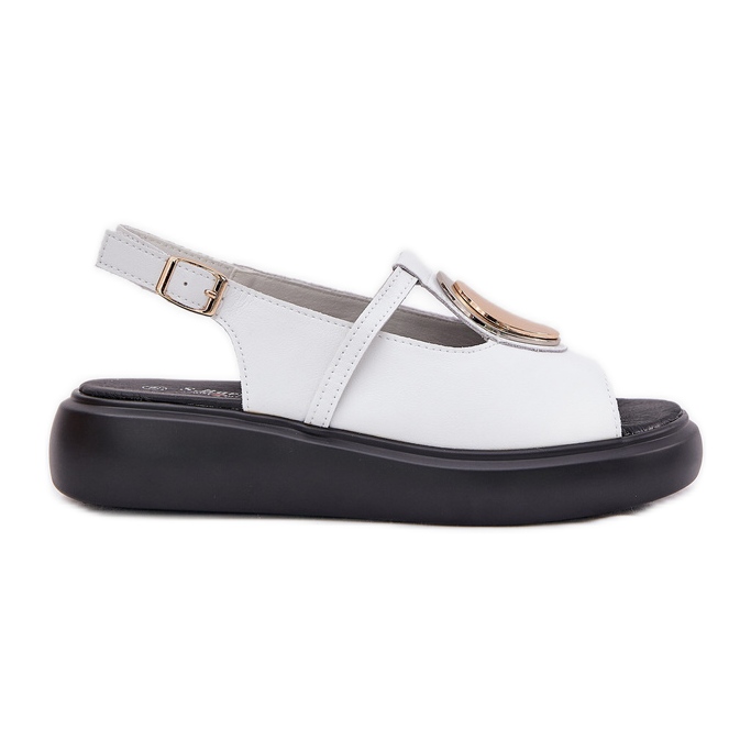 S.Barski Sandales féminines élégantes en cuir S. Barski GR51-603 Blanc blanche