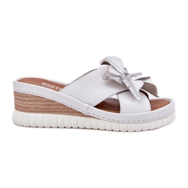 ARTIKER Corège en cuir pour femmes avec une fleur décorative Artker 54C0538 Blanc et argent