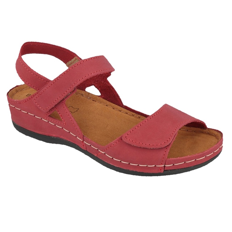 Sandales en cuir féminines de Befado 158d286 Bourgogne rouge