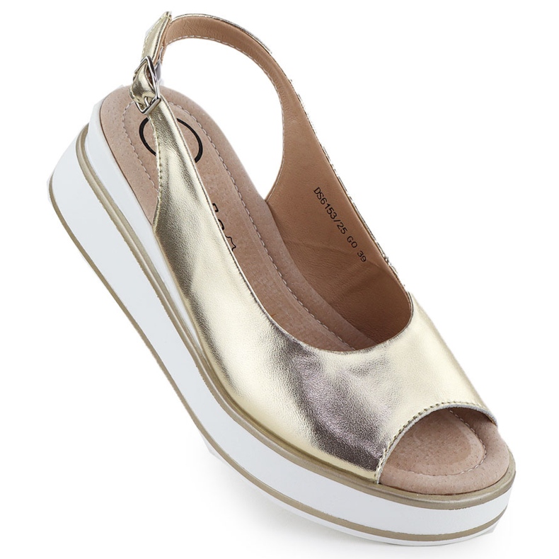 Sandales en cuir métallique doré Filippo d'or