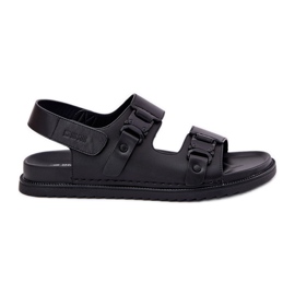 Big Star RR174086 Sandales en cuir masculin noir
