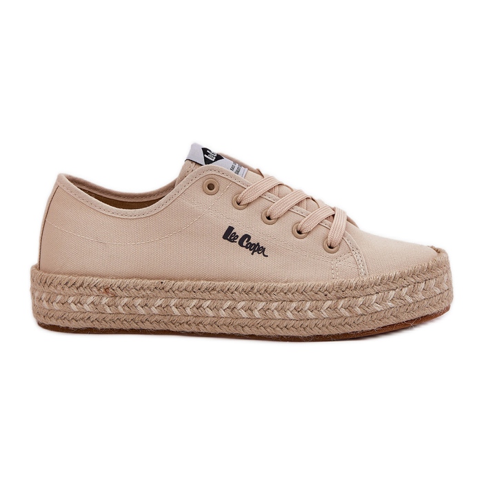 Sneakers pour femmes avec Lee Cooper LCW-25-44-3215 tresse beige
