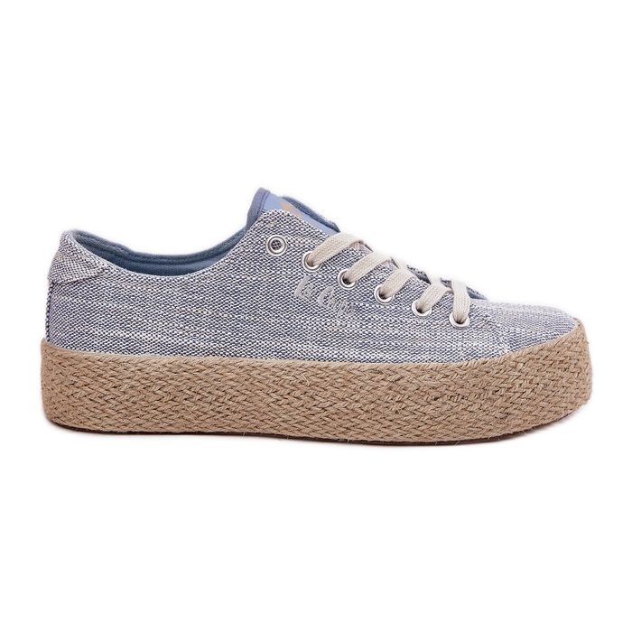 Sneakers pour femmes sur la plate-forme avec Lee Cooper LCW-25-02-3283 Blue Braid bleu