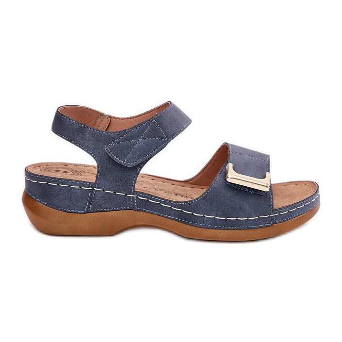 EVento Sandales féminines confortables sur les quartiers bleus EVento Sandales féminines confortables sur les quartiers bleus