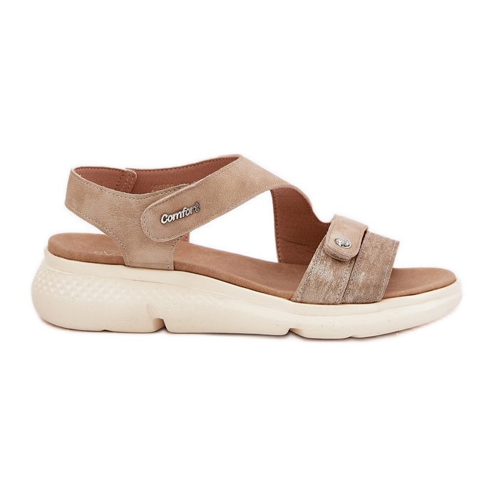 EVento Sandales Femme Sur Compensée Beige
