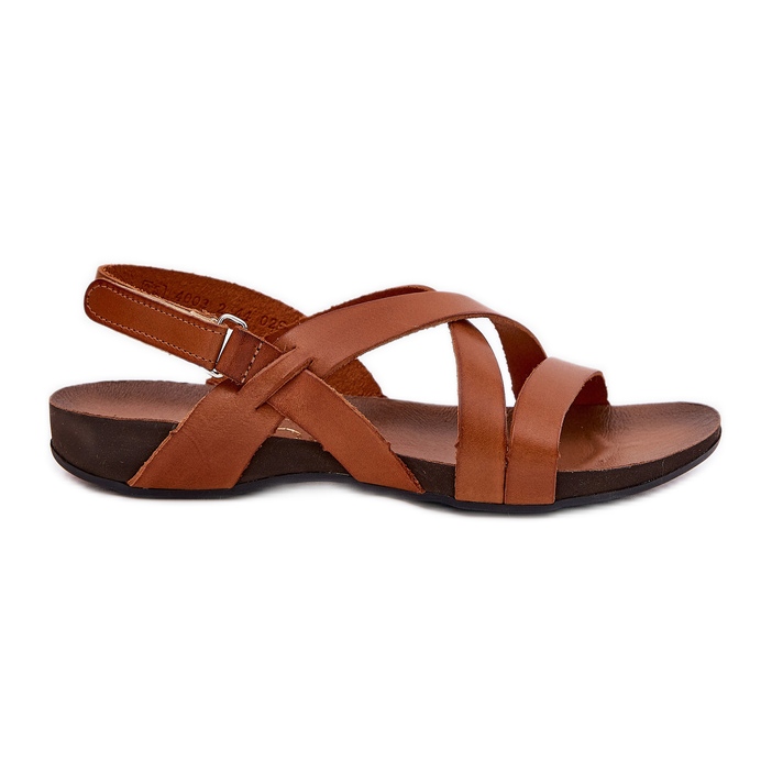 Sandales en cuir plat Zazoo 40032 Brown brun Sandales en cuir plat Zazoo 40032 Brown brun