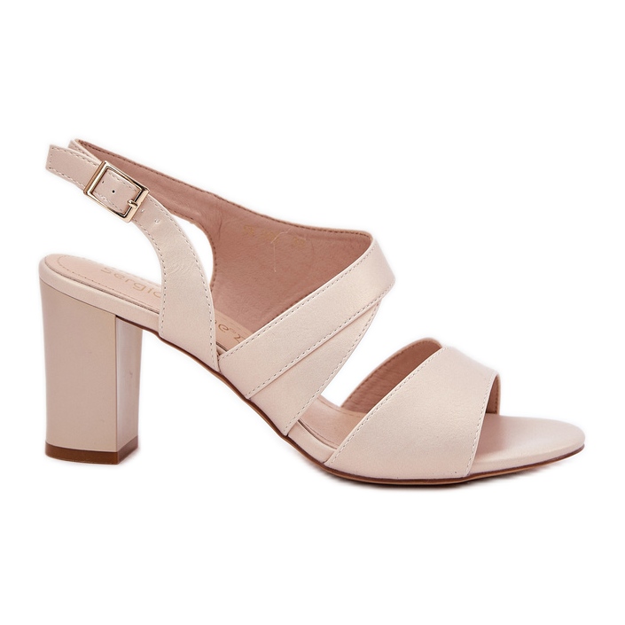Sandales féminines sur le Sergio Leone Sk866 Bege Habile beige