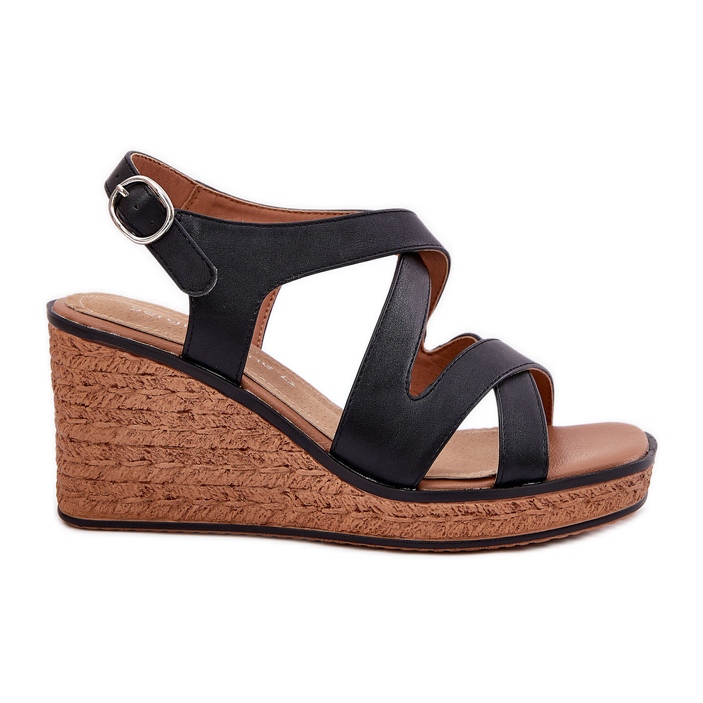 Sandales féminines sur coin Sergio Leone SK223 Black le noir