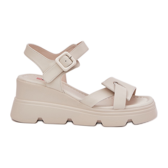 Sandales en cuir pour femmes pour l'ancien artiker 54C1624 beige