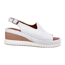ARTIKER Sandales en cuir pour femmes pour un coin Artker 56C0918 blanc