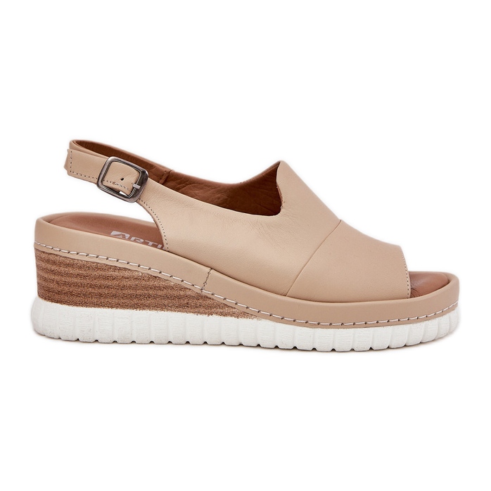 ARTIKER Sandales en cuir féminin pour un coin Artker 56C0919 beige