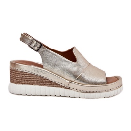 ARTIKER Sandales en cuir féminin pour un wedge artker 56c0920 or doré