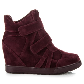 J. Star Baskets en daim à scratch rouge