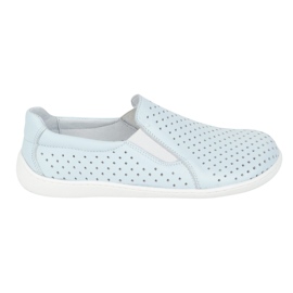 Olivier Barefoot Femme's Minimalist Openwork Cuir Shoes Slip -in bleu