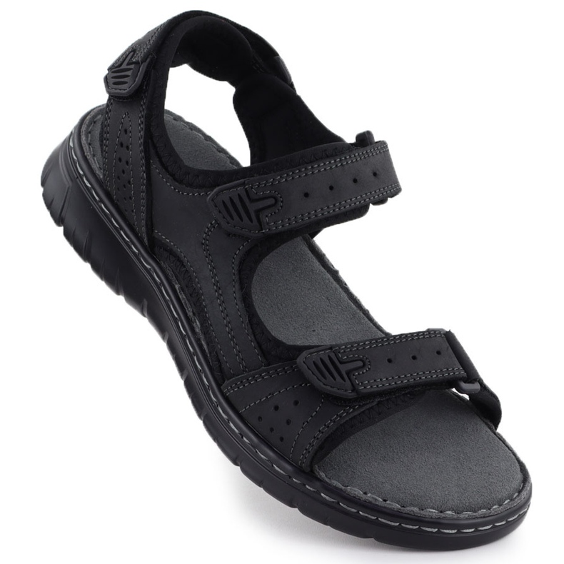 Sandales en cuir Black McKeylor 95320 le noir