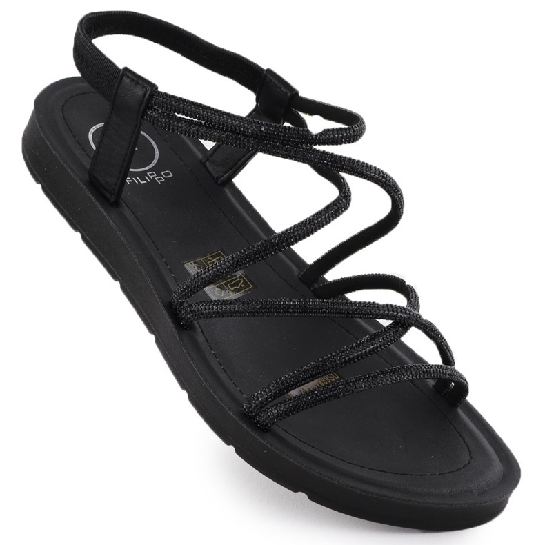 Sandales féminines avec des romans avec des zircons cubiques Black Filippo DS6884 le noir Sandales féminines avec des romans avec des zircons cubiques Black Filippo DS6884 le noir